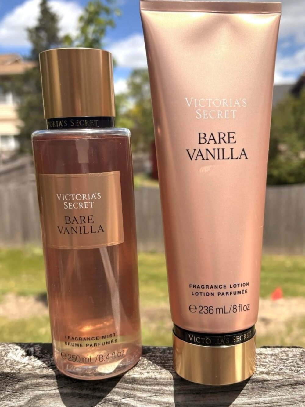 Victoria's Secret Bare Vanilla Body Mist Spray & Body Lotion New Set of 2 - NWT